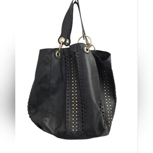Steve Madden Black Gold Oversized Bucket Shoulder Purse